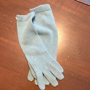 Saks Fifth Avenue Light Blue Knit Gloves
